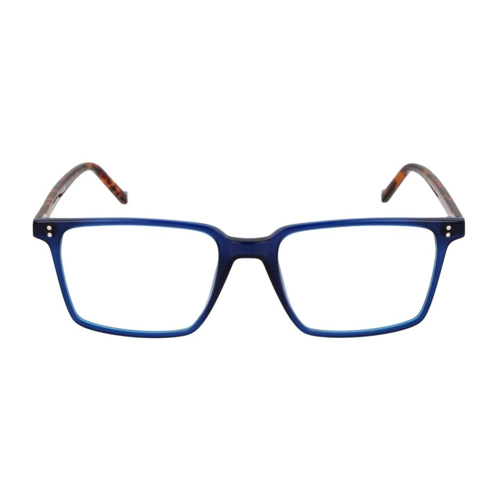 Hackett Blauwe Vierkante Optische Frames met Kunststof Lenzen Blue Heren