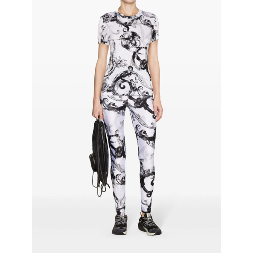 Versace Jeans Couture Barok Waterverf Leggings White Dames