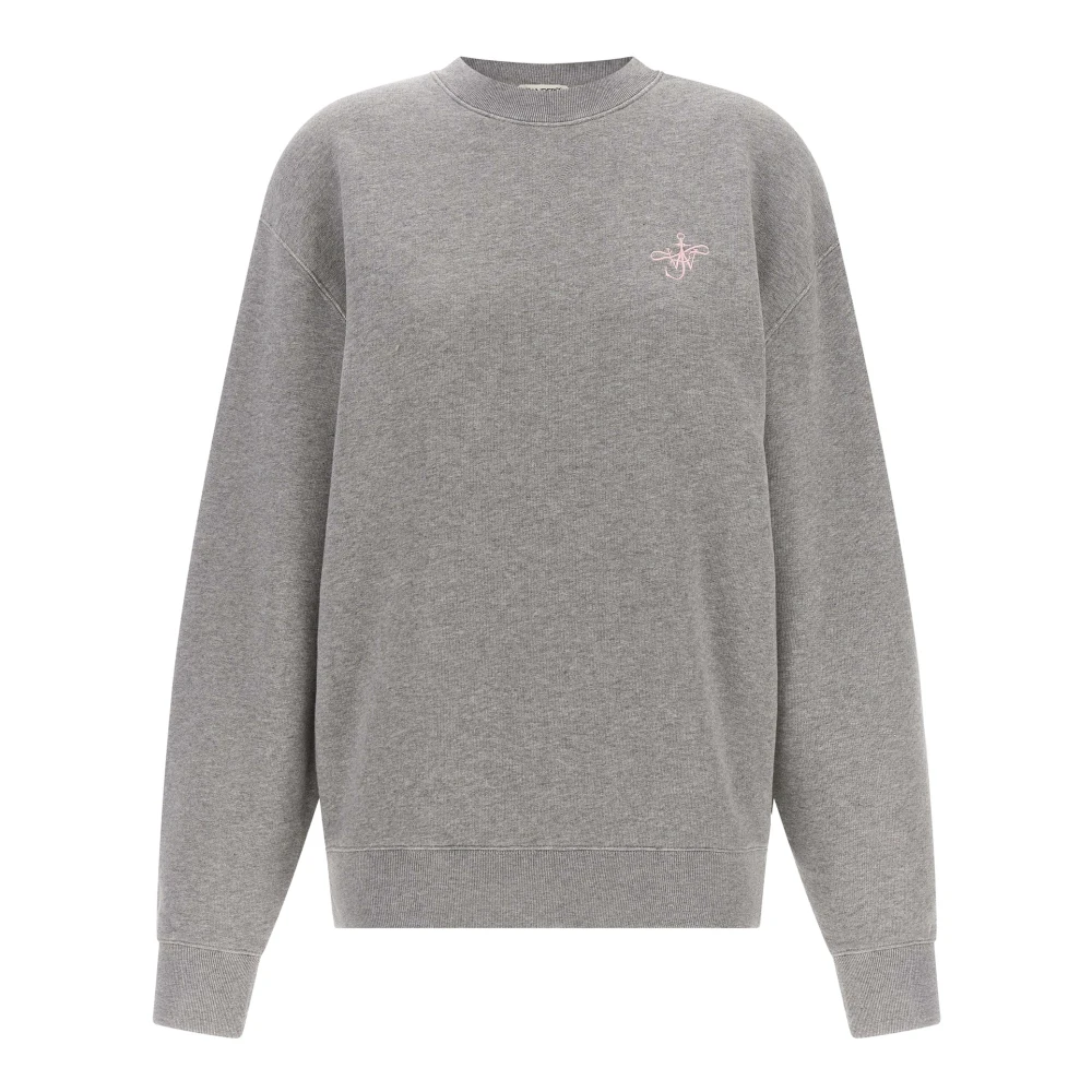 Jw Anderson , Sweatshirts, Female, Gray, M, Ribbon Anchor Sweatshirt