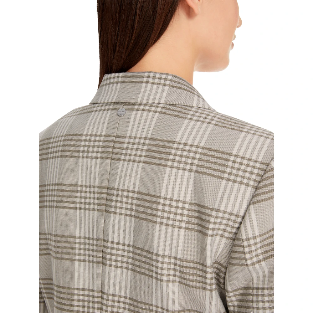 Marc Cain Blazer met glanzend ruitpatroon Green Dames