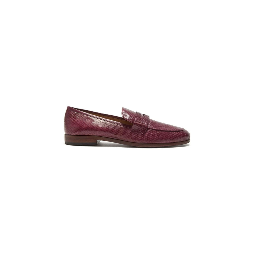 Maliparmi Vrouw Rood Schoenen Dames, 41 Eu, Leer, Exotic Stripes Loafer
