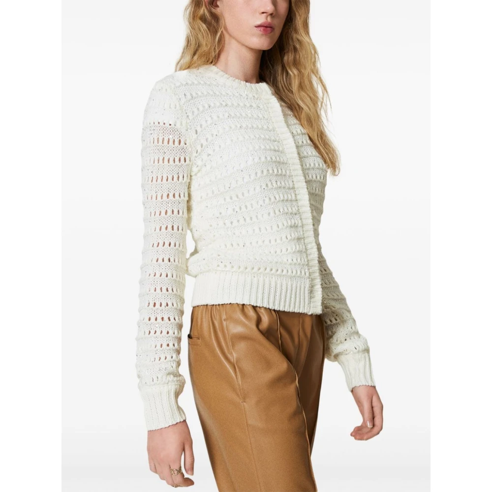 Twinset Sneeuwwitte Vest met Pailletten White Dames