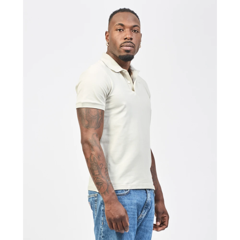 K-way Beige Polo Shirt met Stretchkatoen Beige Heren