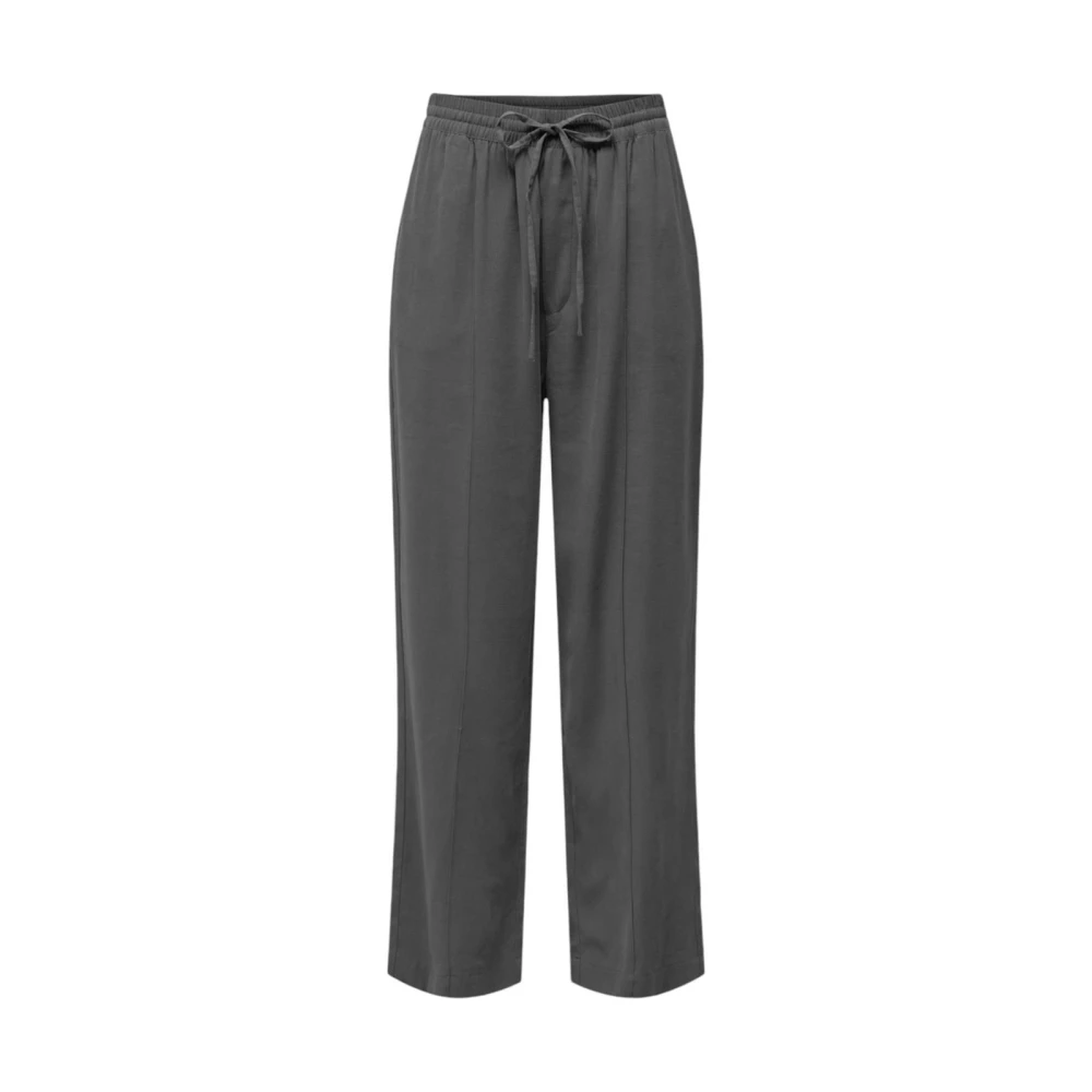 Jacqueline de Yong Grijze Casual Broek met Achterzakken Gray Dames