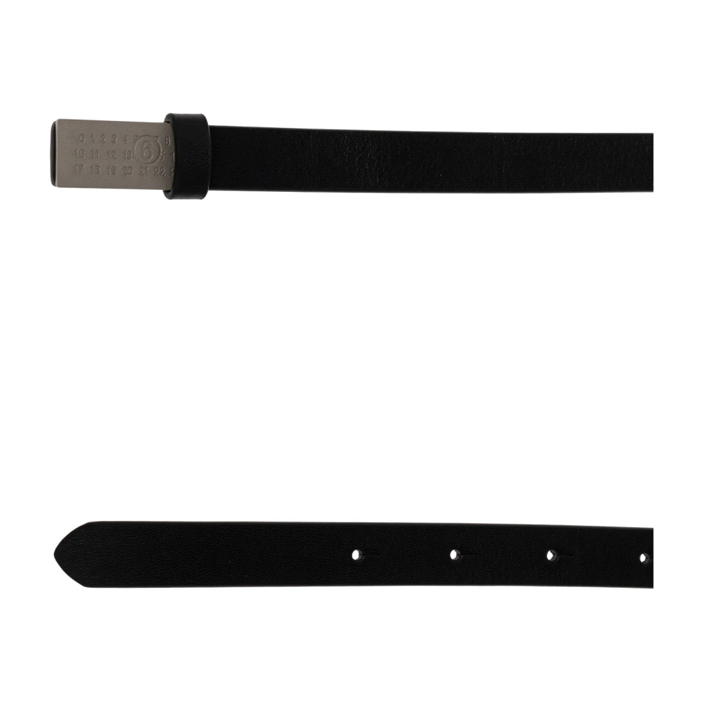 MM6 Maison Margiela Leren riem Black Dames