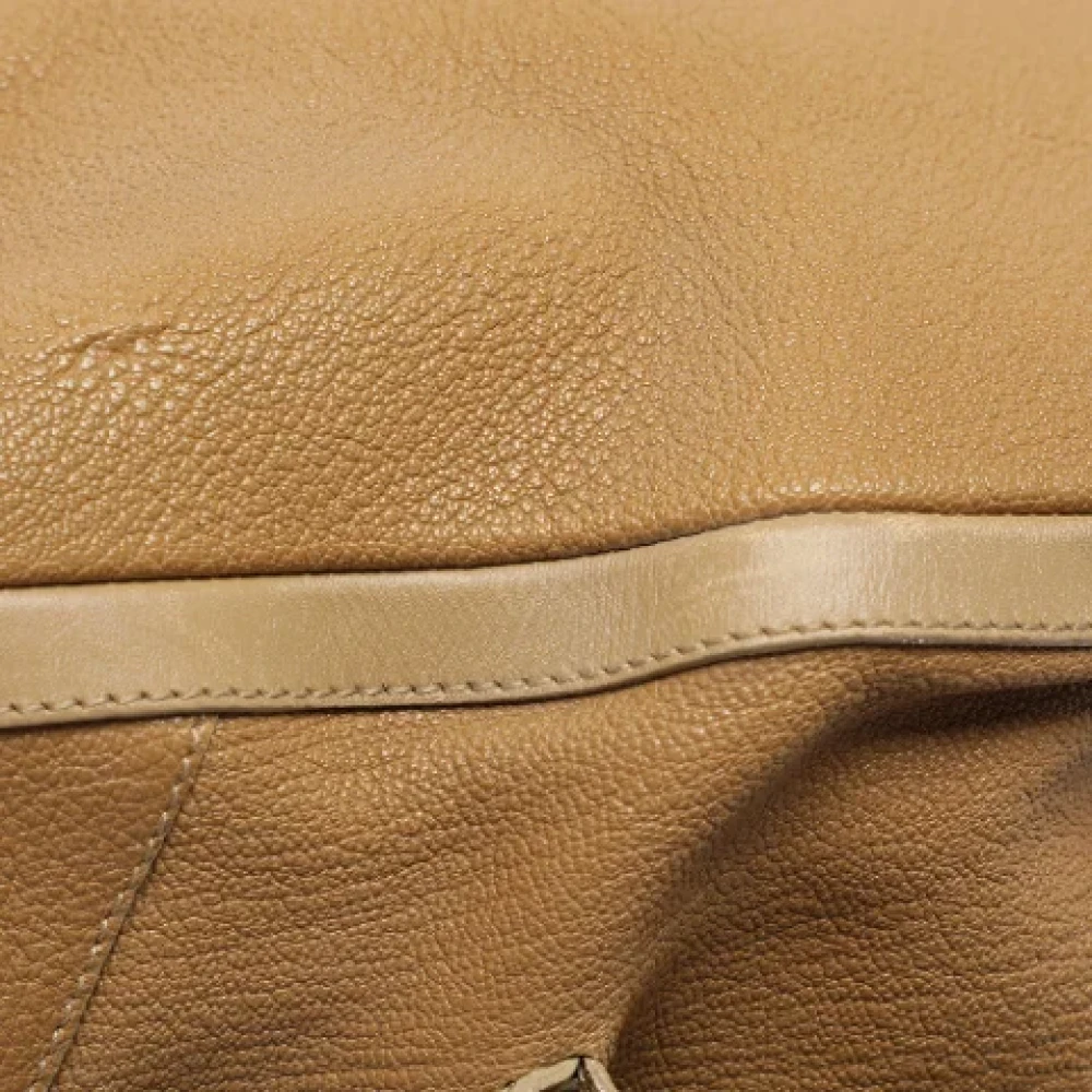 Bvlgari Vintage Pre-owned Leather shoulder-bags Beige Dames