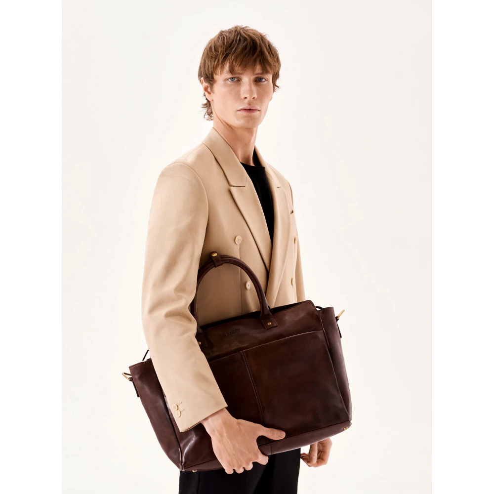 Kazar Elegante zakelijke stijl heren leren tas Brown Heren