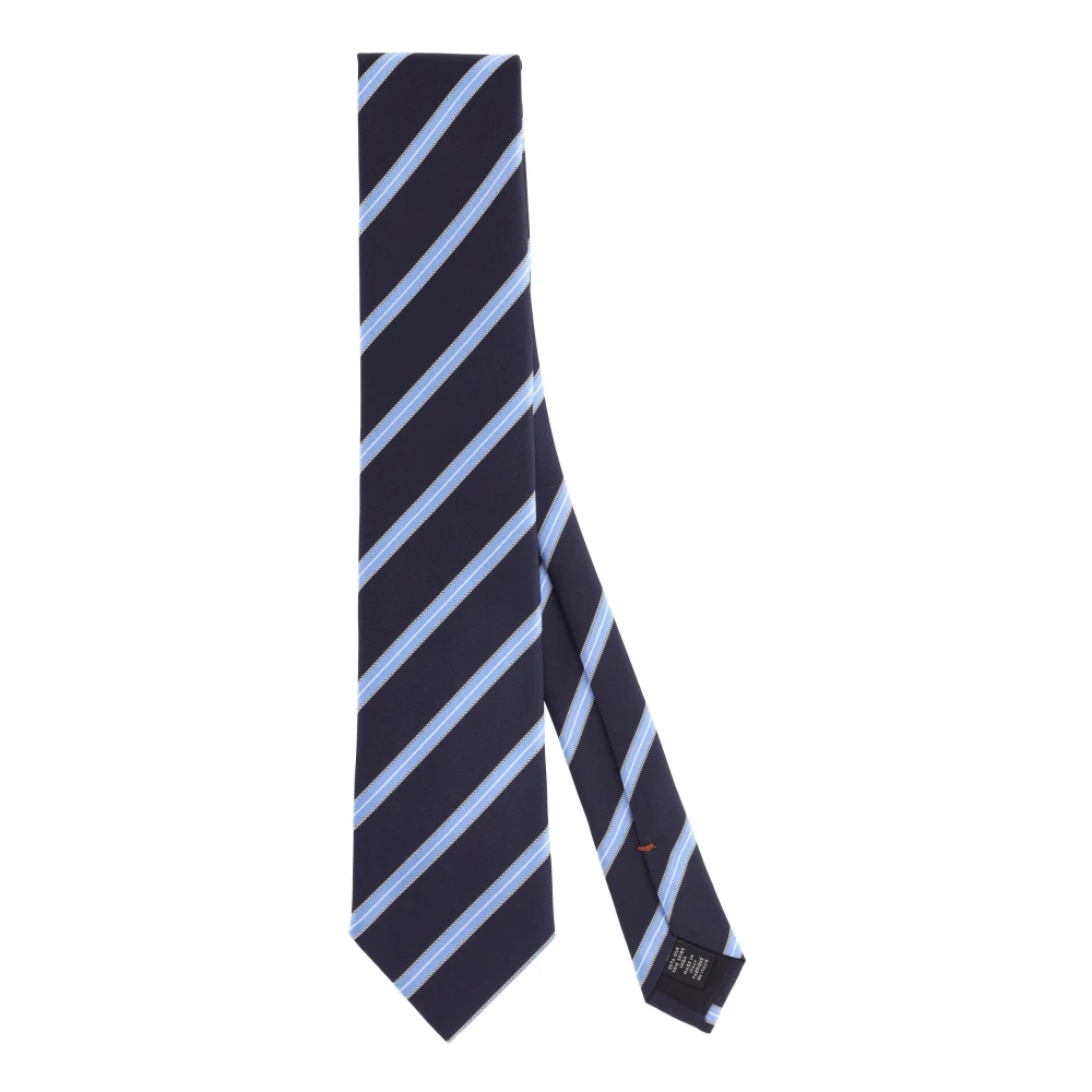 Ermenegildo Zegna Blauwe Zijden Regimentstrik Blue Heren