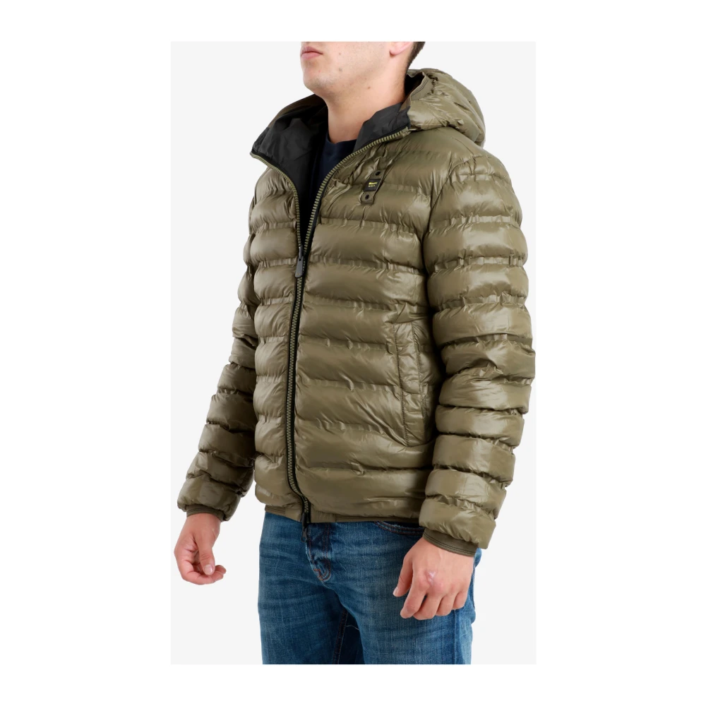 Blauer Omkeerbare donsjas met vaste capuchon Black Heren