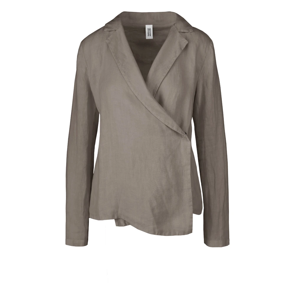 Bomboogie Femme Beige - Veste En Lin À Coupe Asymétrique - Vestes - Taille: 38 Fr