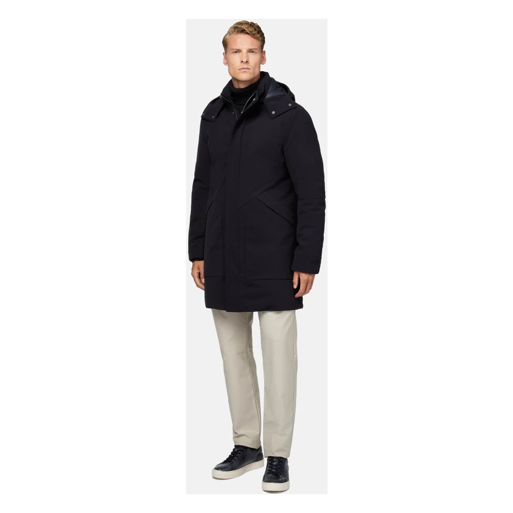 Boggi Milano Parka van technisch gevoerd materiaal Blue Heren