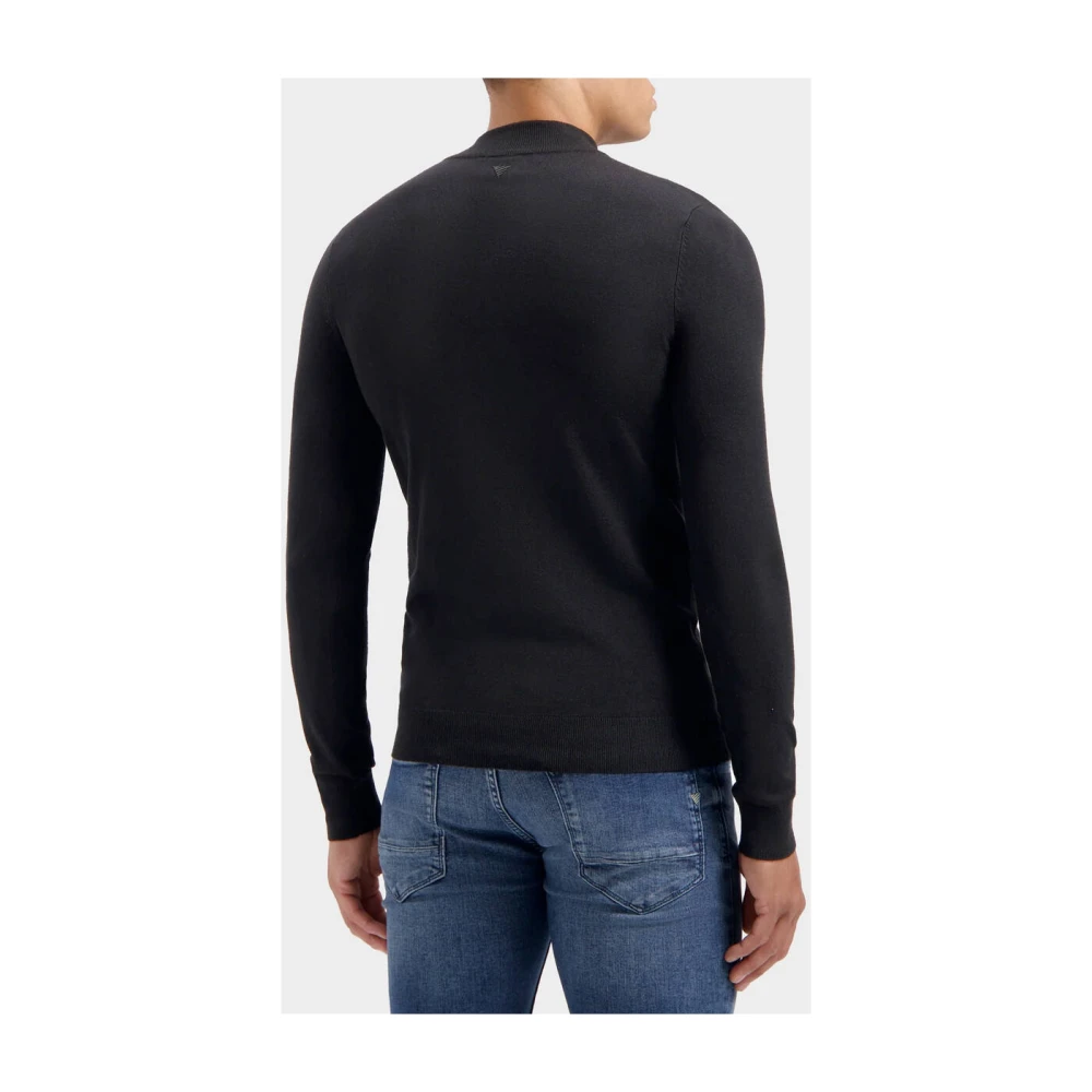 Pure Path Essentiële Gebreide Halfzip Trui Black Heren