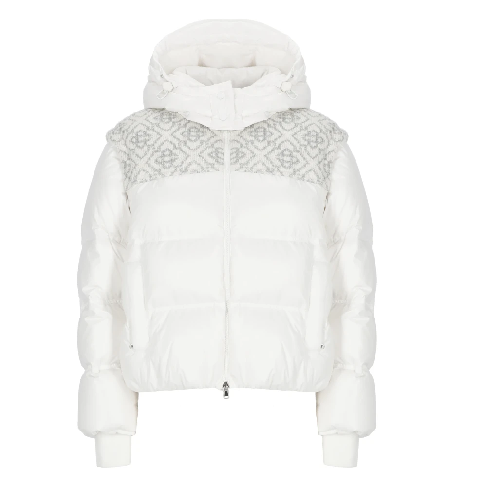 Casablanca Women's White Down Jackets, M, Ski Ripstop Puffer Jacket
