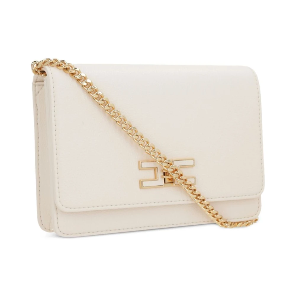 Elisabetta Franchi Witte tassen met voorflap sluiting White Dames