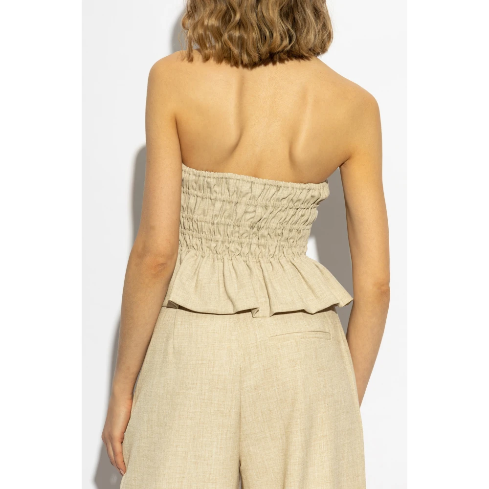 Gestuz Draped Top Beige Dames