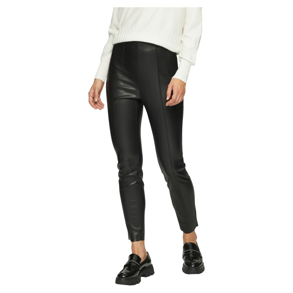 s.Oliver Smalle Leren Leggings Black Dames
