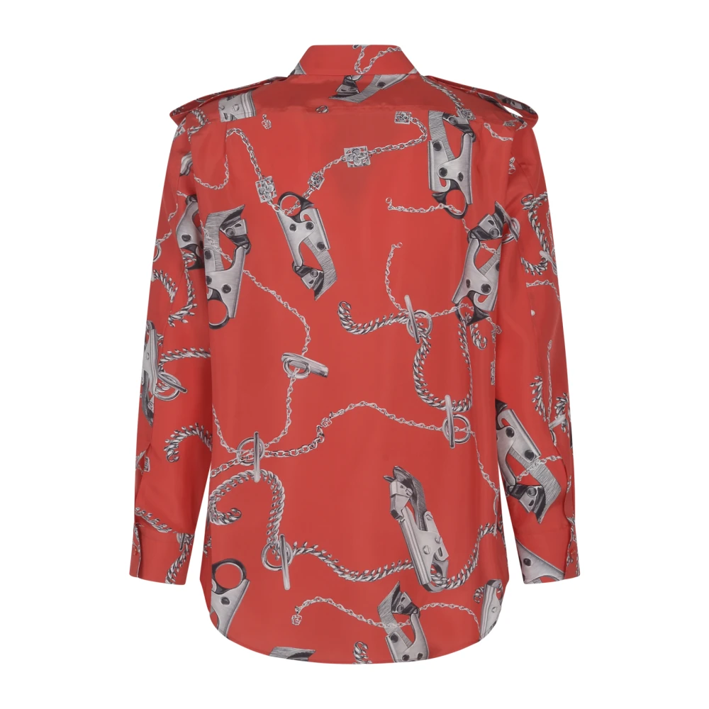 Burberry Zijden Poplin Overhemd met Lange Mouwen Multicolor Dames