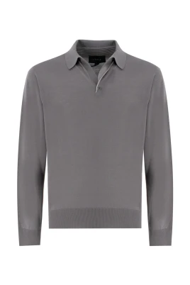 Essentiell Långärmad Ull Polo Skjorta