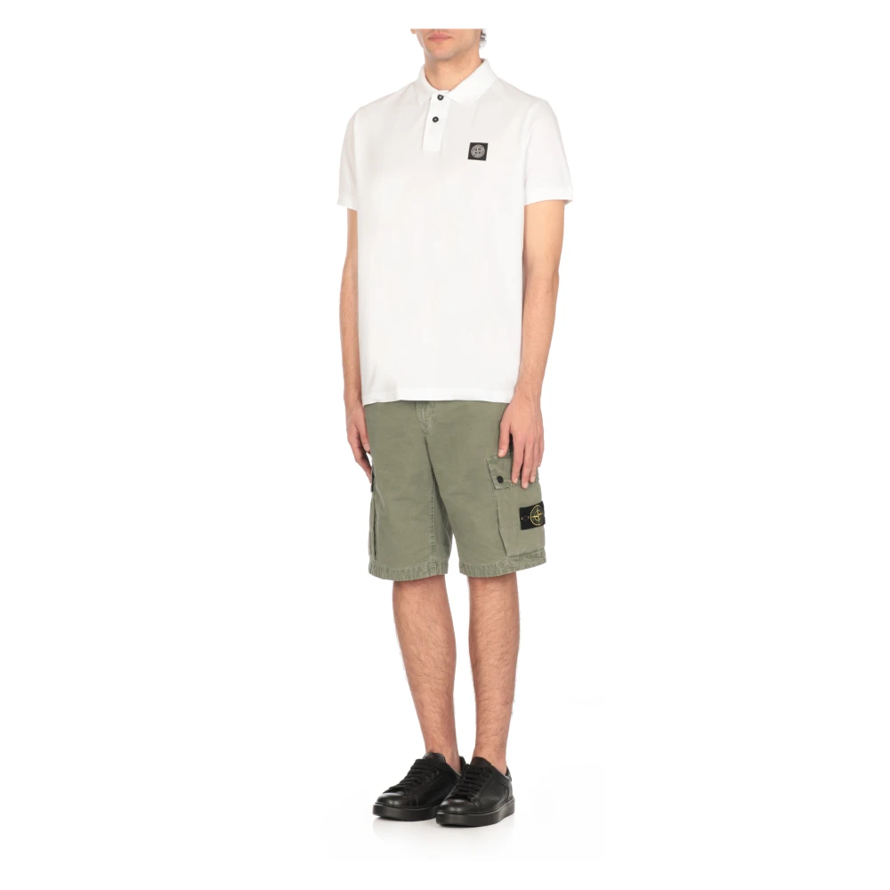 Stone Island Wit Poloshirt met Logopatch White Heren