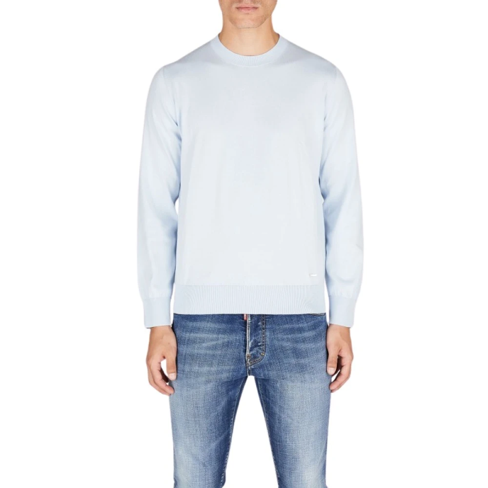 Dsquared2 Crew-Neck Jersey met Lange Mouwen Blue Heren