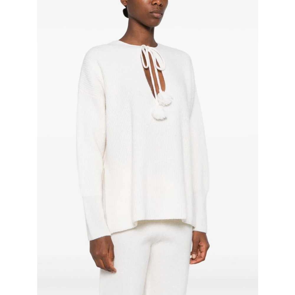 Golden Goose Witte Wollen V-Hals Trui White Dames