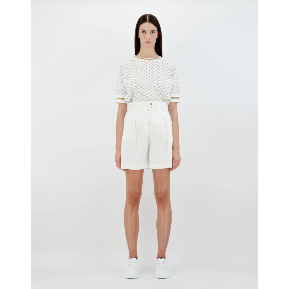Herno Lichte Katoenen Stretch Shorts White Dames