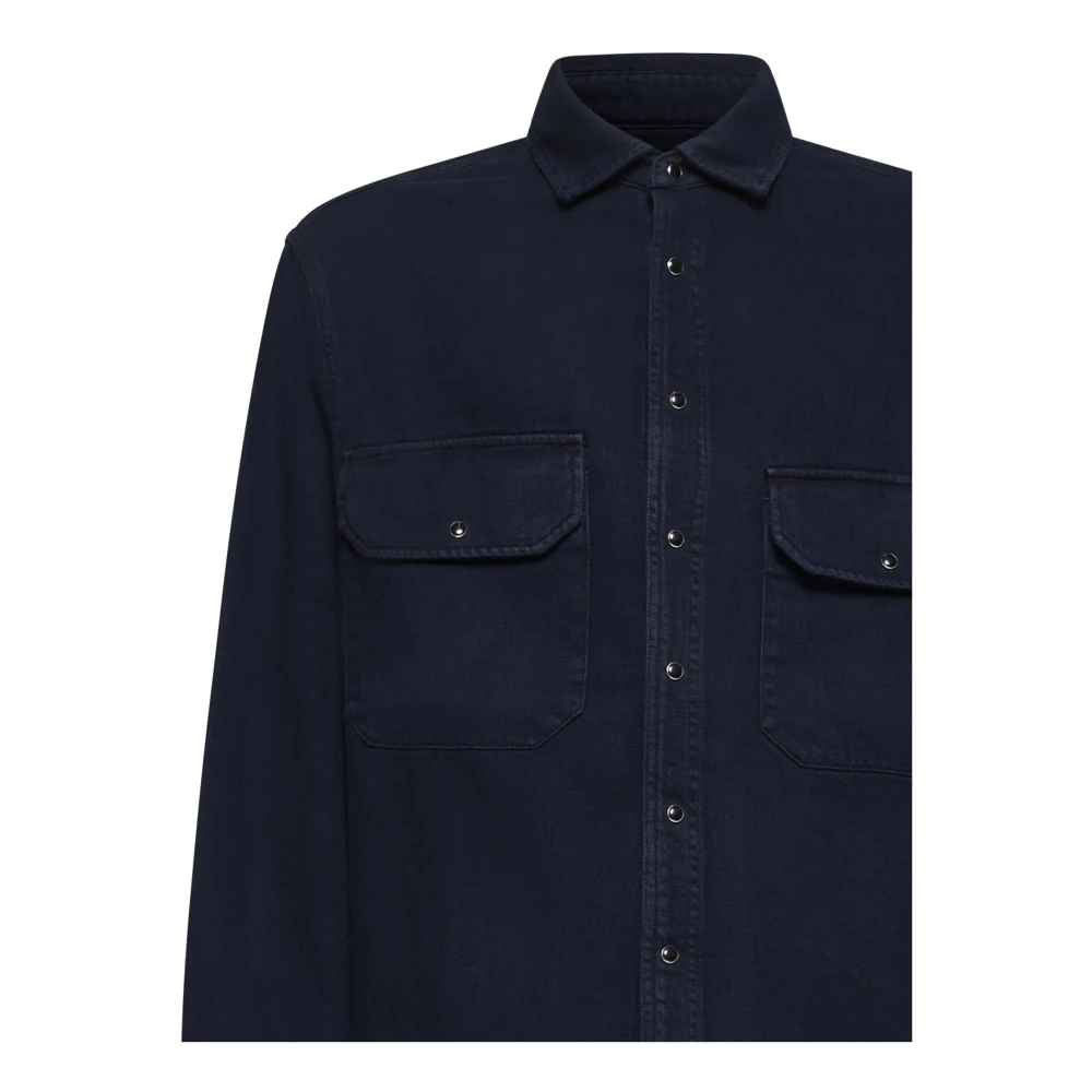 White Sand Blauw Herenshirt Blue Heren