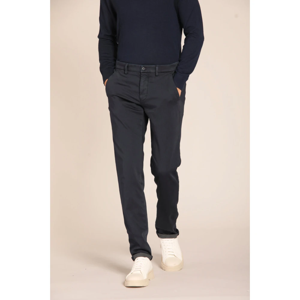 Mason's Slim Fit Navy Chino Broek Blue Heren
