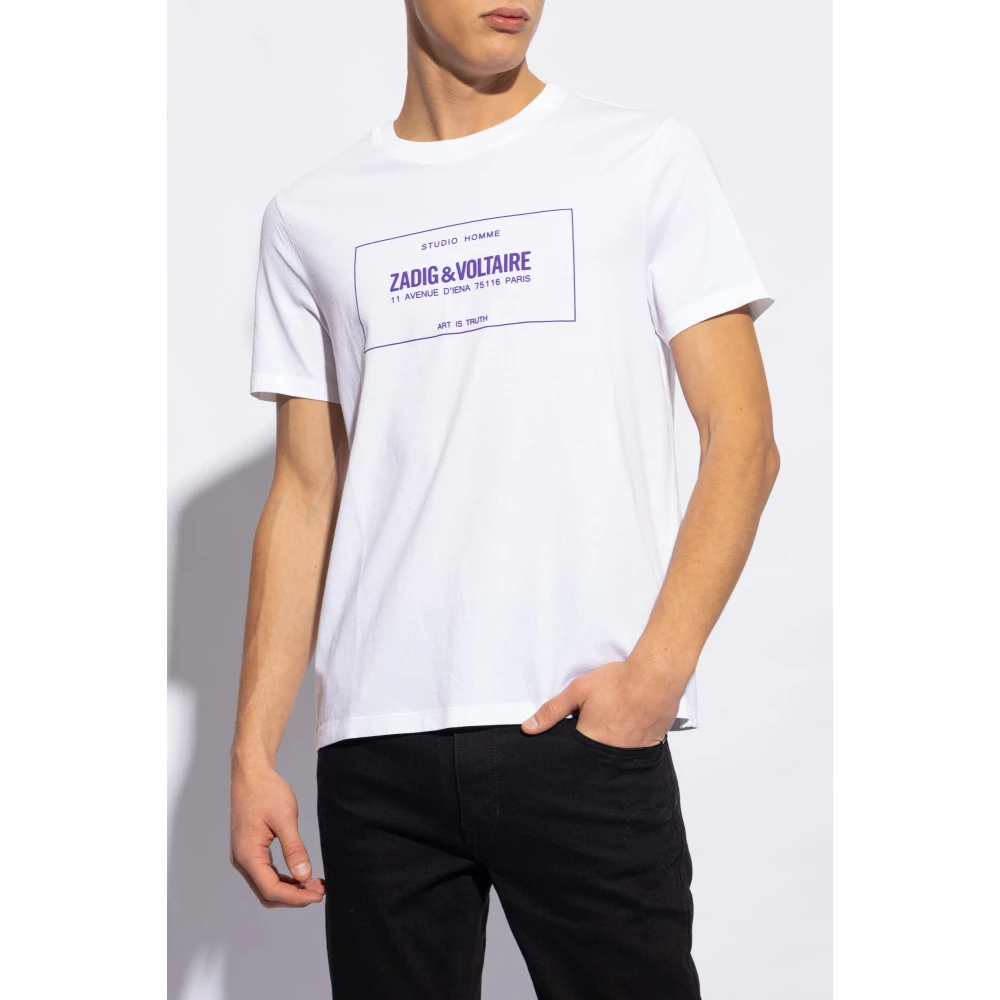 Zadig & Voltaire Ted T-shirt met logo White Heren