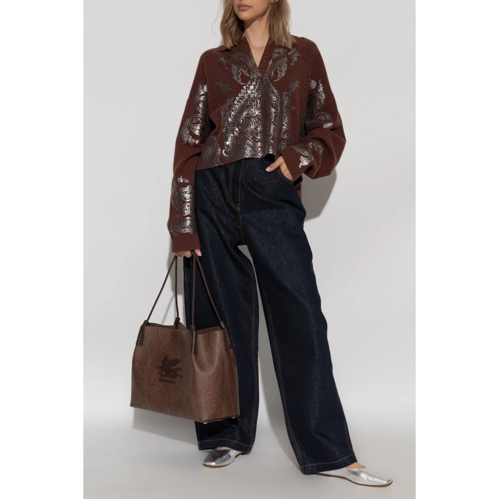 ETRO Trui met kraag Brown Dames