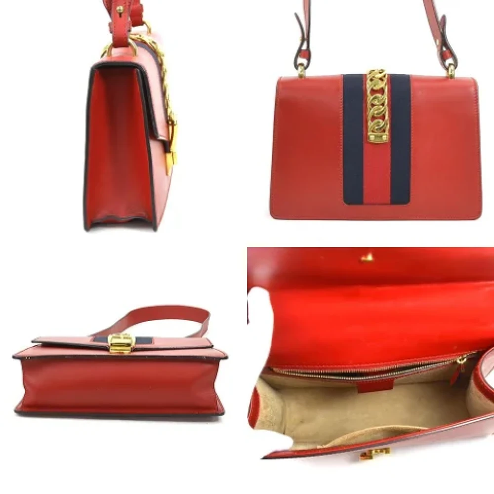 Gucci Vintage Pre-owned Leather gucci-bags Red Dames