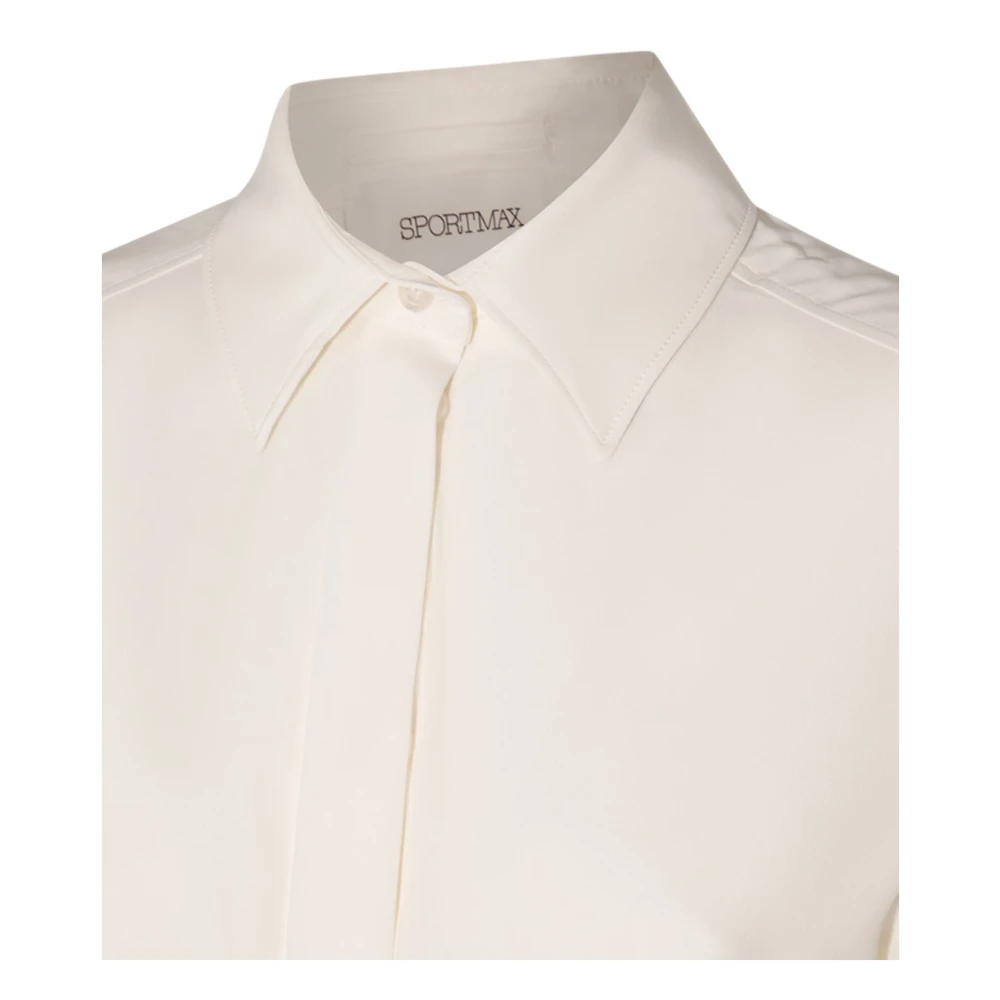 SPORTMAX Witte Blouse Regular Fit Button-Down Kraag White Dames