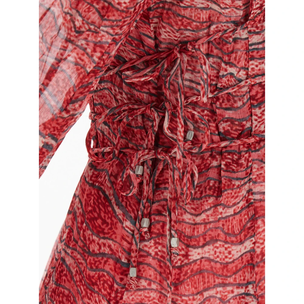 Isabel Marant Étoile Rode Lange Jurk met V-hals Red Dames