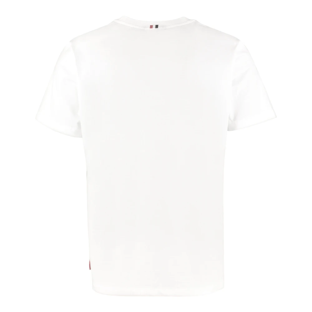 Thom Browne Geribbeld katoenen T-shirt met contrasterende details White Heren