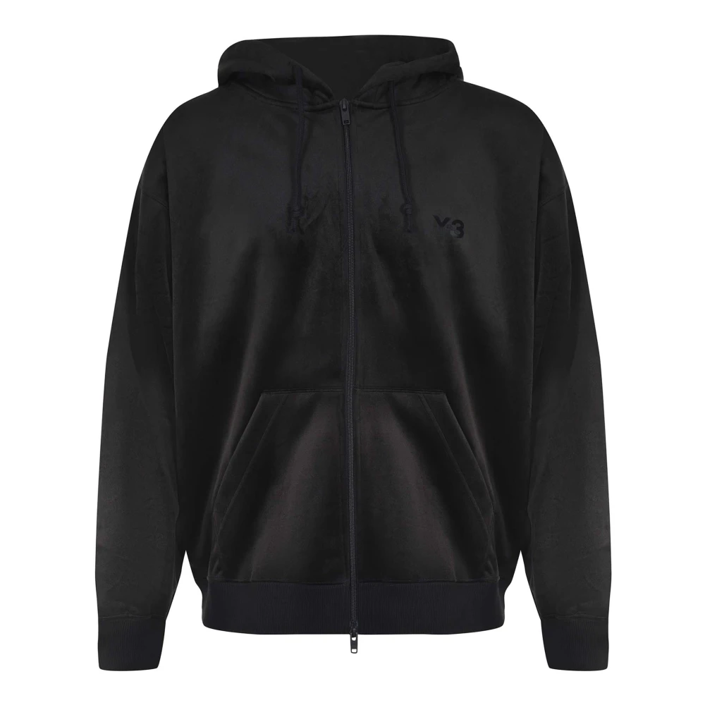 Y-3 Zip-Up Hoodie With Ribbed Trims - Mann Sweatshirts Black L - Immagine 3