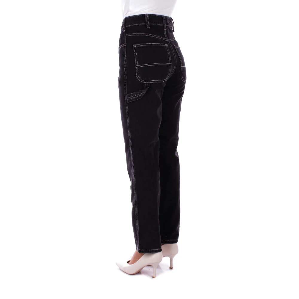 Dickies Zwarte Logo Jeans Regular Fit Black Dames
