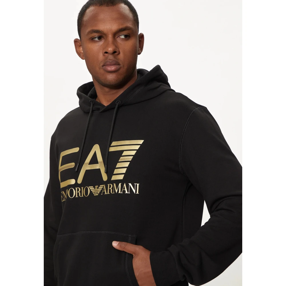 Emporio Armani EA7 Zwarte capuchontrui pullover 6Dpm16 Black Heren