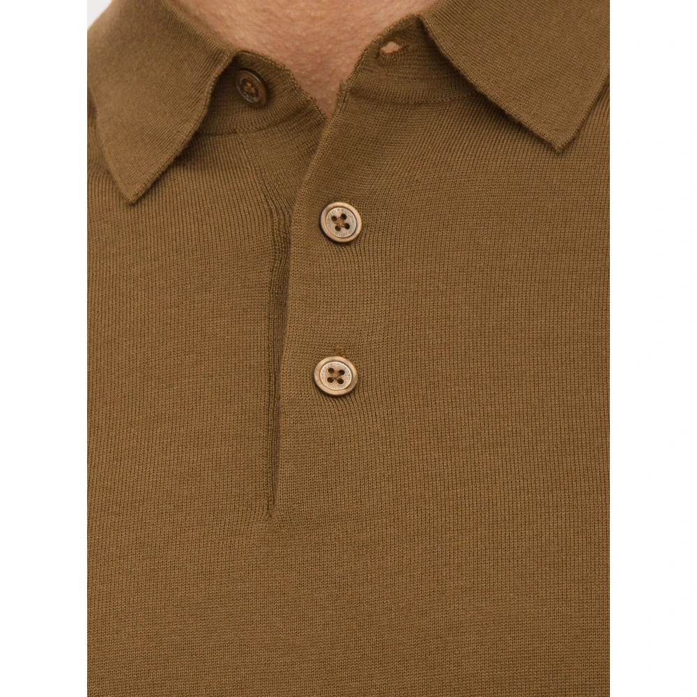 Paolo Pecora Bruine Polo Shirt Klassieke Stijl Brown Heren