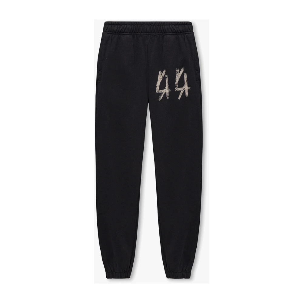 44 Label Group Hoodie met capuchon en kangoeroezak Black Heren