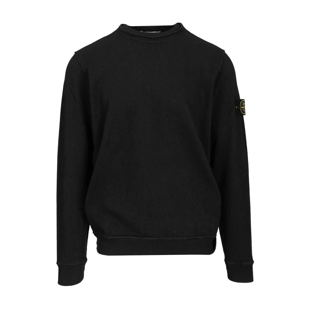 Stone Island Blue Malfilé Fleece 'Old' Effect Crewneck Sweatshirt - Male - Sweatshirts - 2XL - Sweatshirts & Hoodies