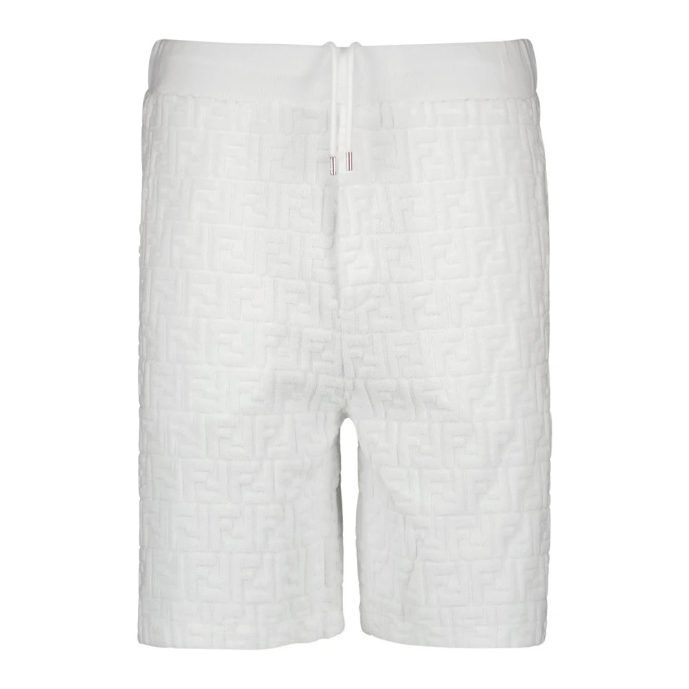 Fendi FF Katoenen Shorts Herfst-Winter Collectie White Heren