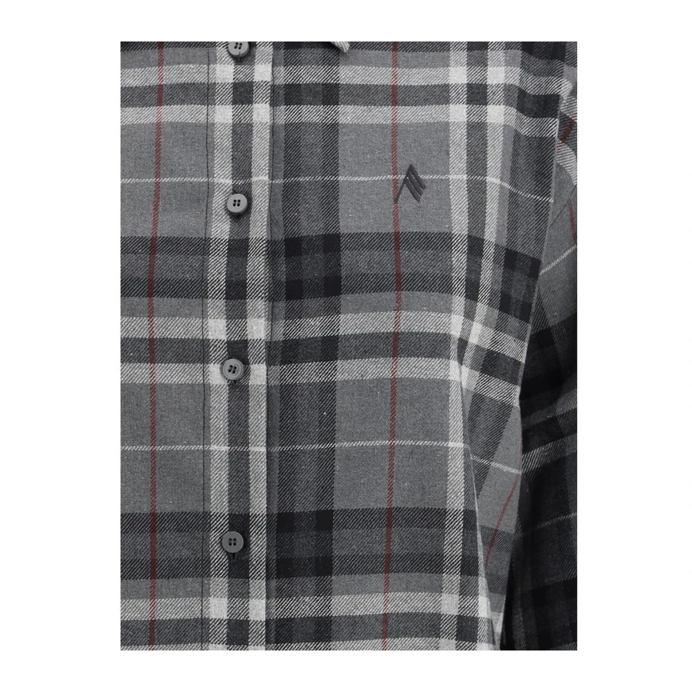 The Attico Geruite patroon klokmouw katoenen overhemd Gray Dames