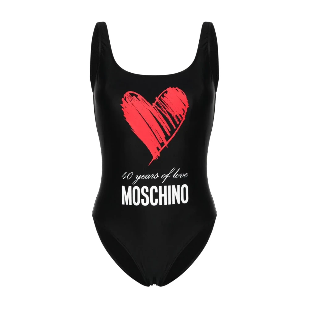 Moschino Badpak met Hartenprint Black Dames