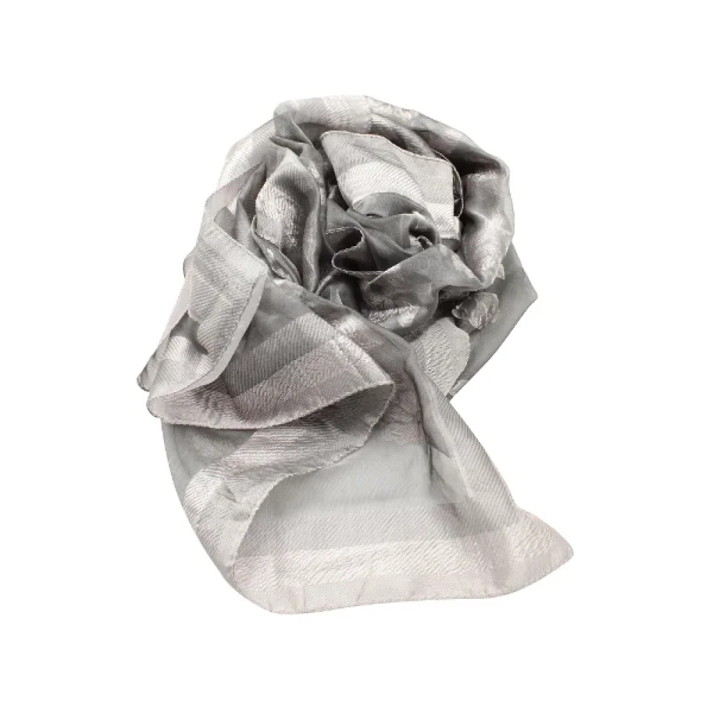 Armani Pre-owned Silk scarves Gray Dames