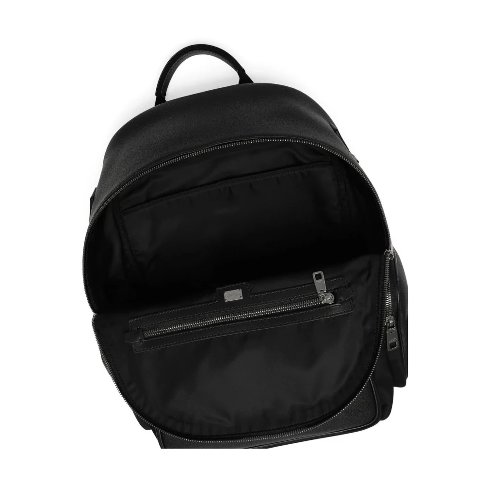 Dolce & Gabbana Zwarte tassen met Zaino Targhetta Black Heren