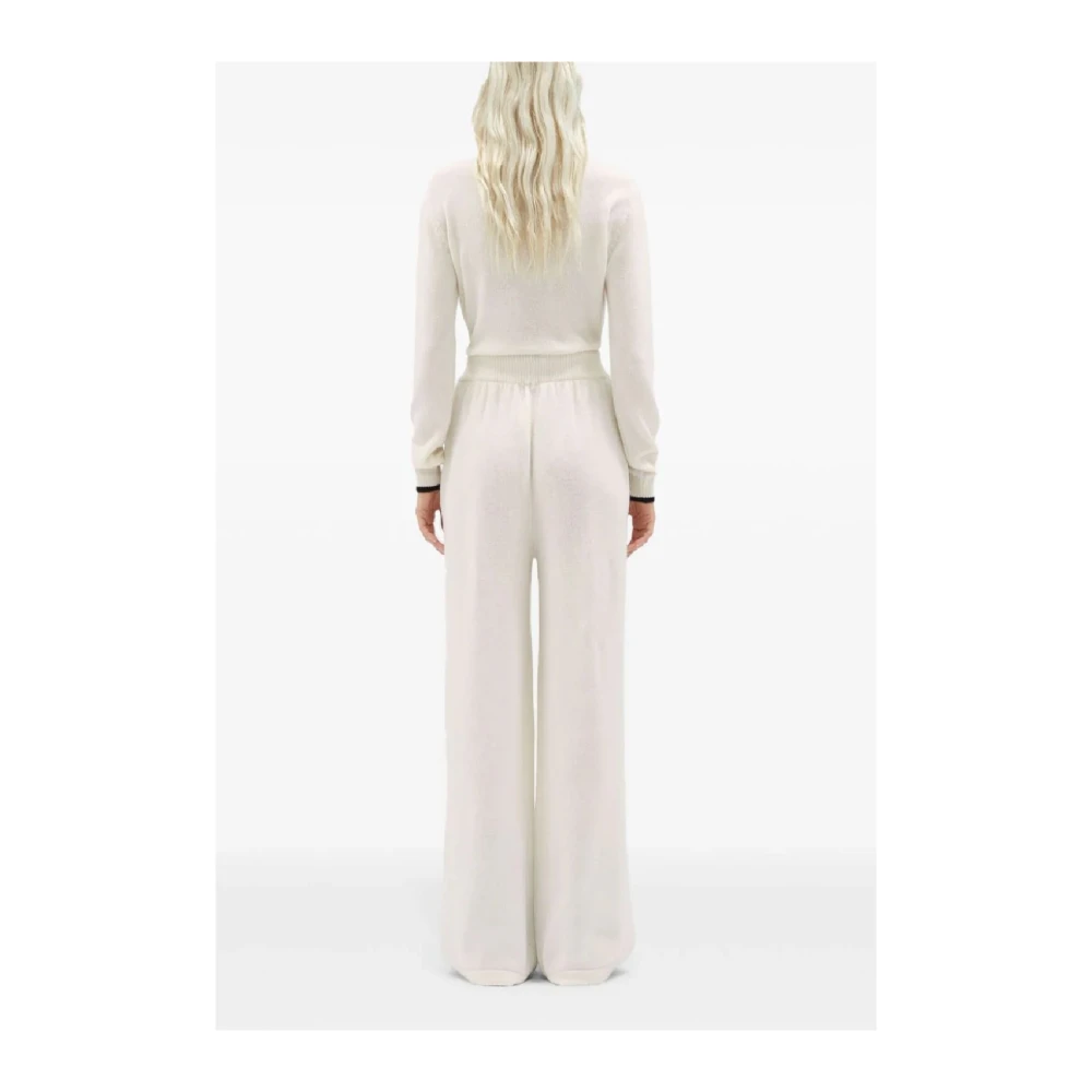 Msgm Witte Wol Kasjmier Broek White Dames