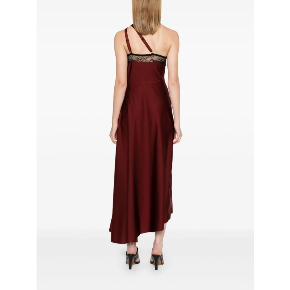 Coperni Bloedrode one-shoulder lange jurk Red Dames