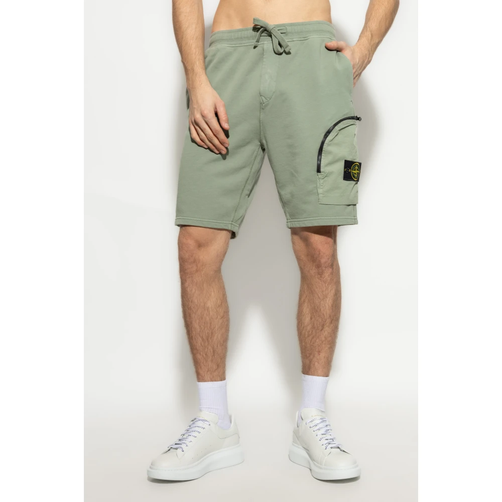 Stone Island Shorts met logo Green Heren