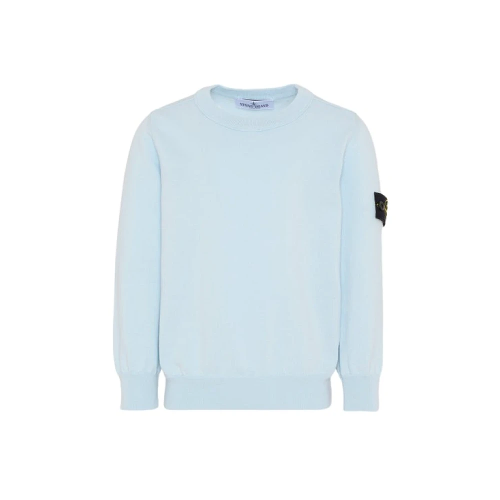 Stone Island Boys Blue Kids Sweatshirts, 8 Y, Cotton Jumper