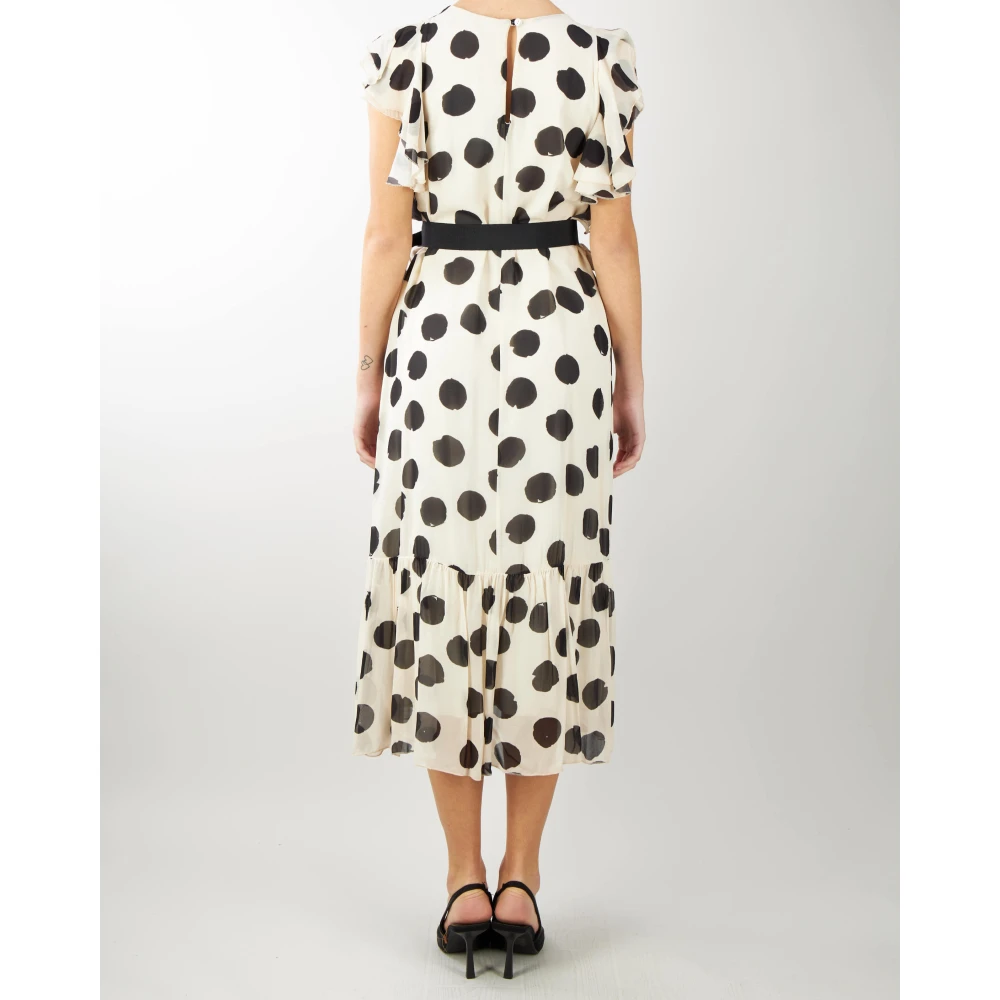 Kaos Jurk met Polka Dot en Riem Multicolor Dames
